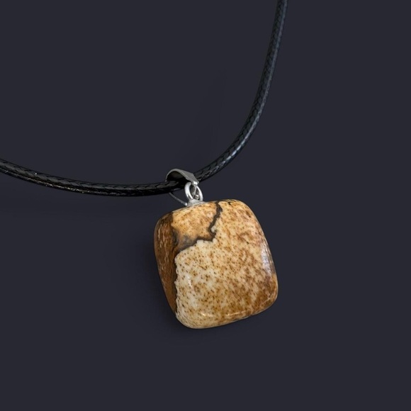 Picture Jasper Stone Pendant Necklace - Picture 1 of 4